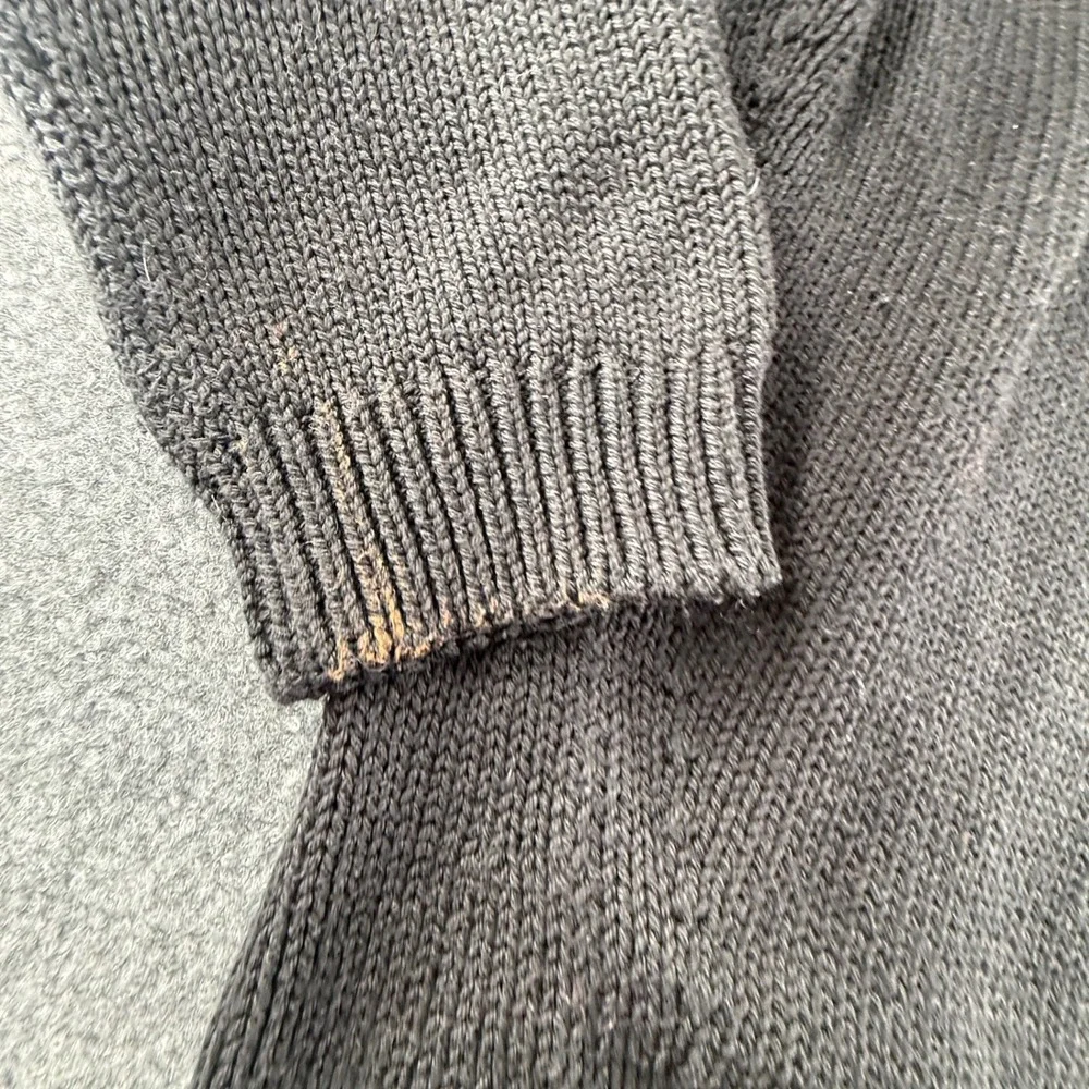 Banana Republic Mens Black Shaker Stitch Crew Neck Sweater Size S Cotton Blend